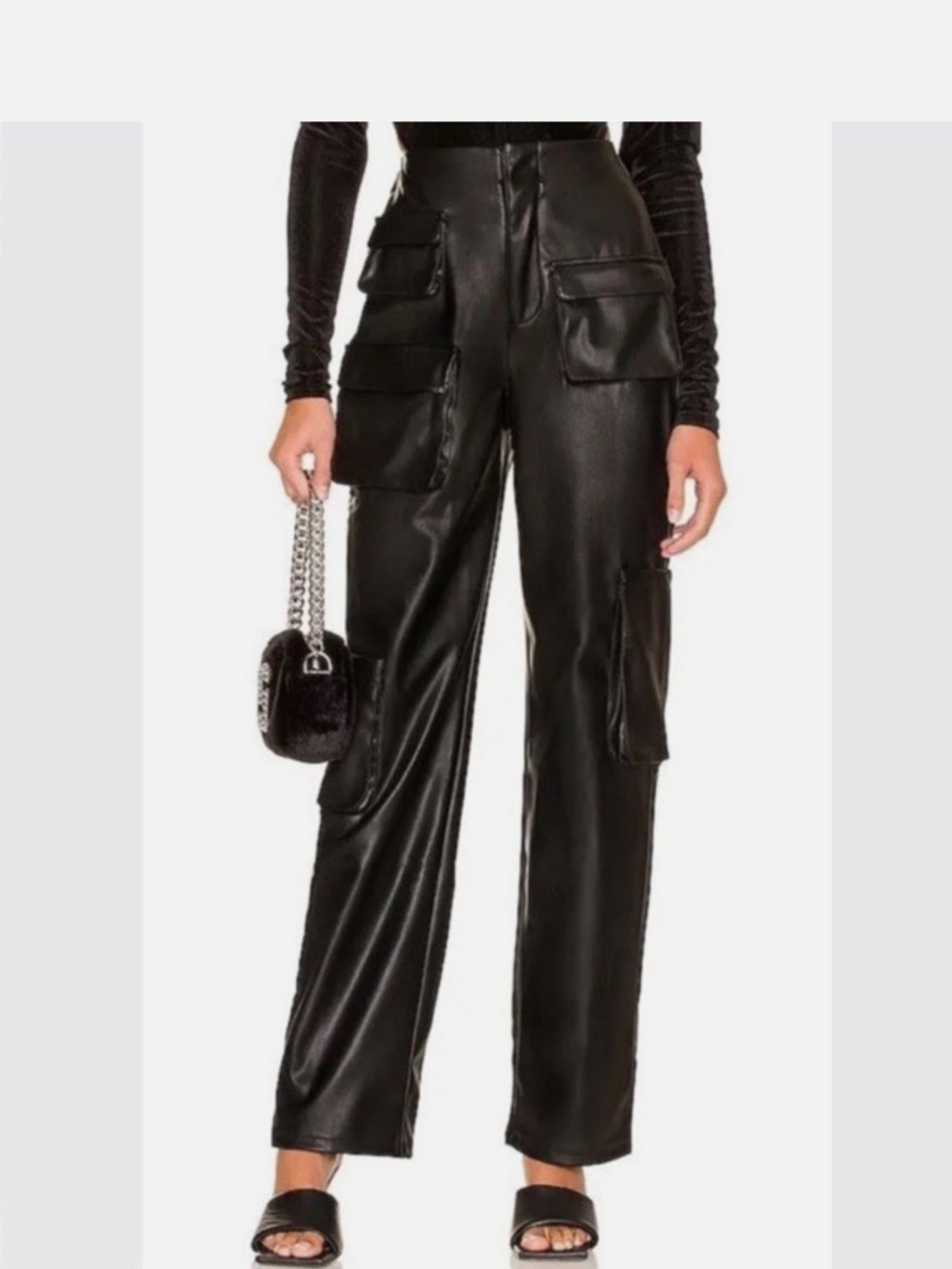 AFRM Faux Leather Vegan Cargo Pants